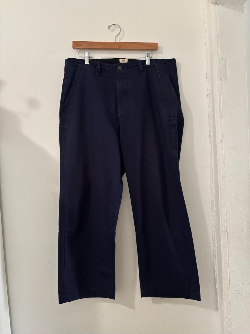 Gap Japan Men's Navy Straight-Leg Cotton Pants Size 34 x 32